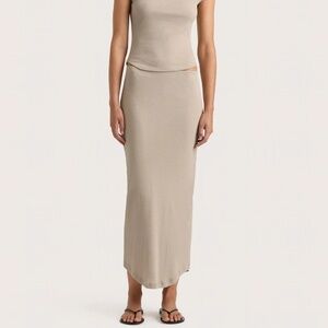 473. FAITHFUL Loire Skirt Taupe $190 NWT Sz XS